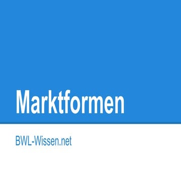 Marktformen