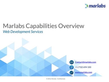 Marlabs Capability Overview: Web Development, Usability Engineering Services