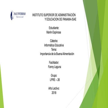 Importancia de la Buena Alimentaciòn