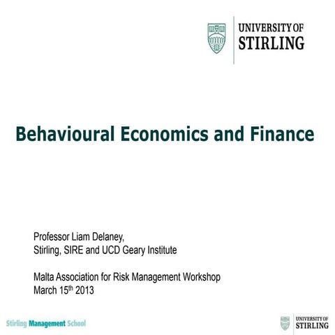 Behavioural Economics and Finance