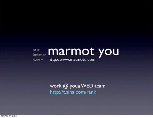 用户行为系统Marmot - D2 2011 session