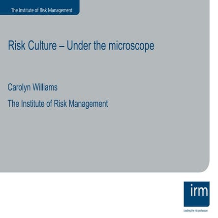 Risk Culture
