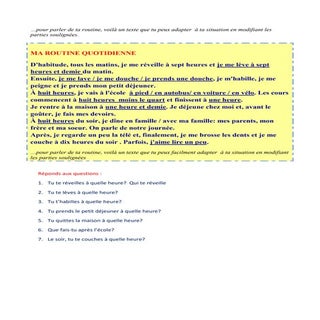Ma routine quotidienne