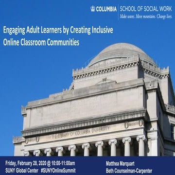 Matthea Marquart & Beth Counselman Carpenter: Engaging Adult Learners by Crea...