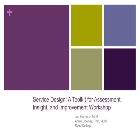 Service Design: A Toolkit for Assessment, Insight and Improvement