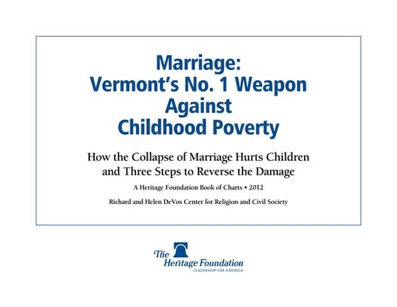 Marriage Poverty - Vermont