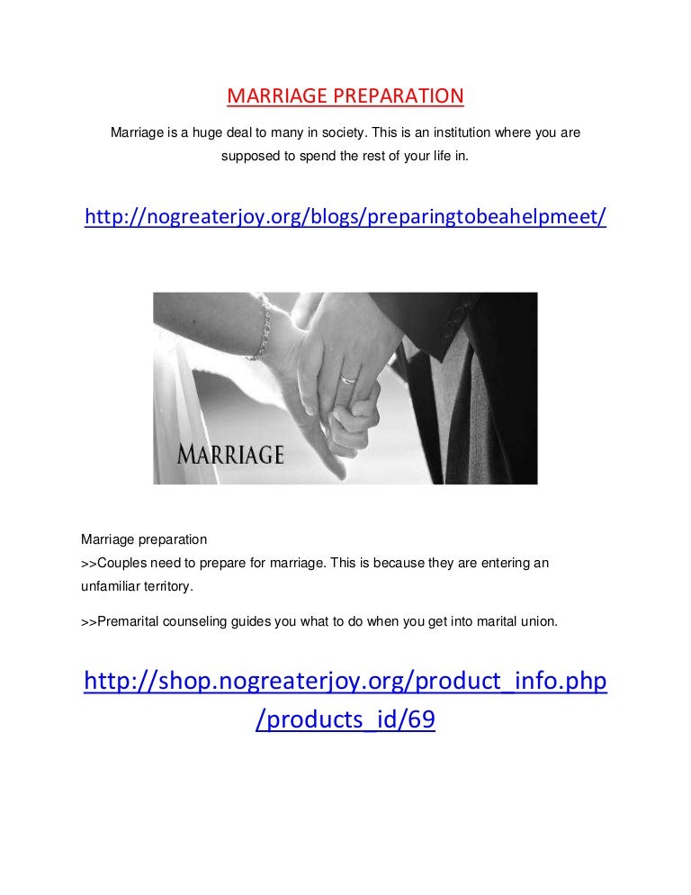 Marriage preparation