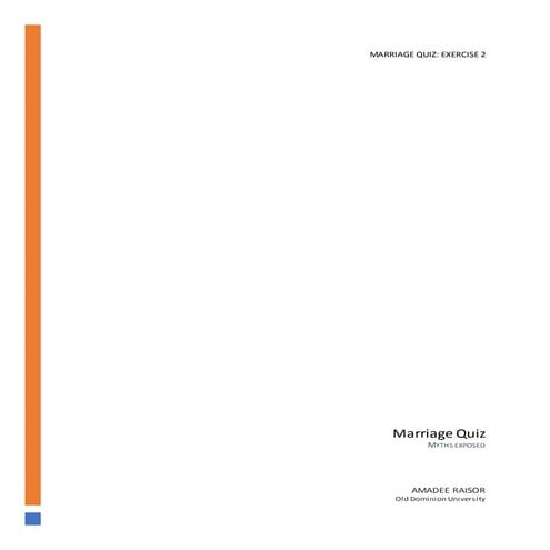 Marriage quiz, myths exposed solutions offered