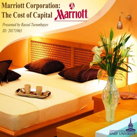 Marriott Corporation. Cost of Capital