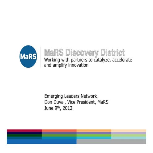 Don Duval - The Innovation and Entrepreneurship Ecosystem in Toronto - Emergi...