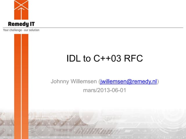 IDL to C++03 RFC