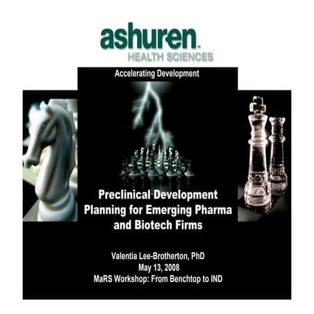 Preclinical Development Planning for Emerging Pharma and Biotech Firms