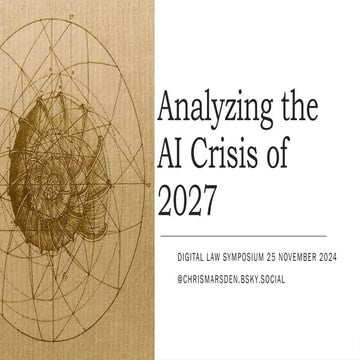Marsden Monash Digital Law Symposium: The AI Crisis of 2027