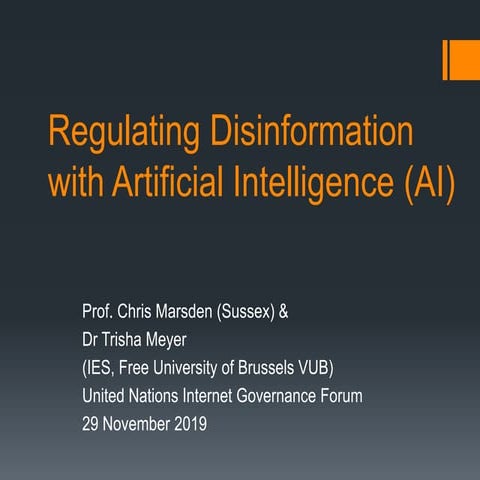 Marsden Disinformation Algorithms #IGF2019 