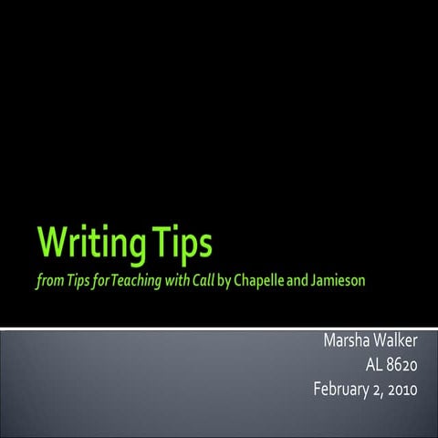Materials for developing writing skills | PPTX