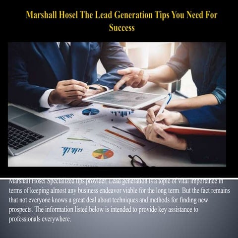 Marshall hosel the lead generation tips you need