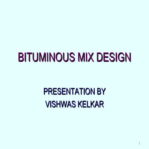 Marshall mix design method