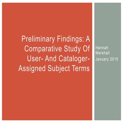 Marshall preliminary findings presentation 20150117