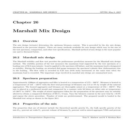 Marshal mix design