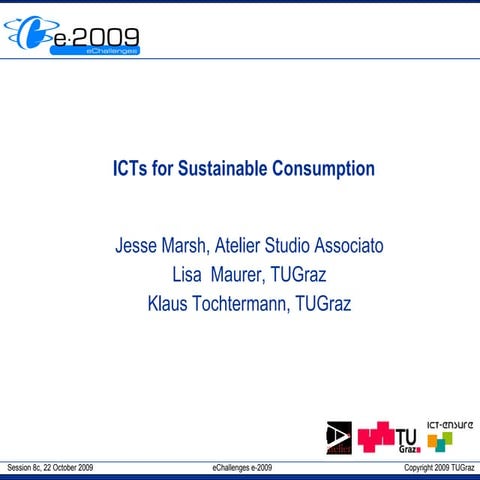 ICTs for Sustainable Consumption