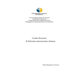 Cuadro resumen, reformas educaciona...