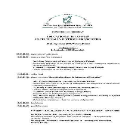 Marta zientek attendance and paper aps warsaw 2008