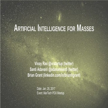 Artificial Intelligence for the Masses