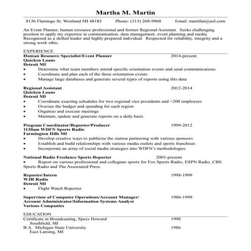 Martha Martin resume 8-2016