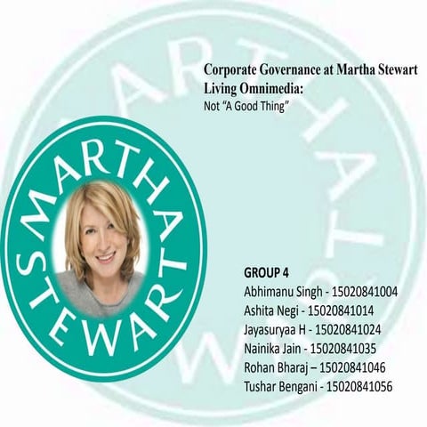 Corporate Governance at Martha Stewart Living Omnimedia