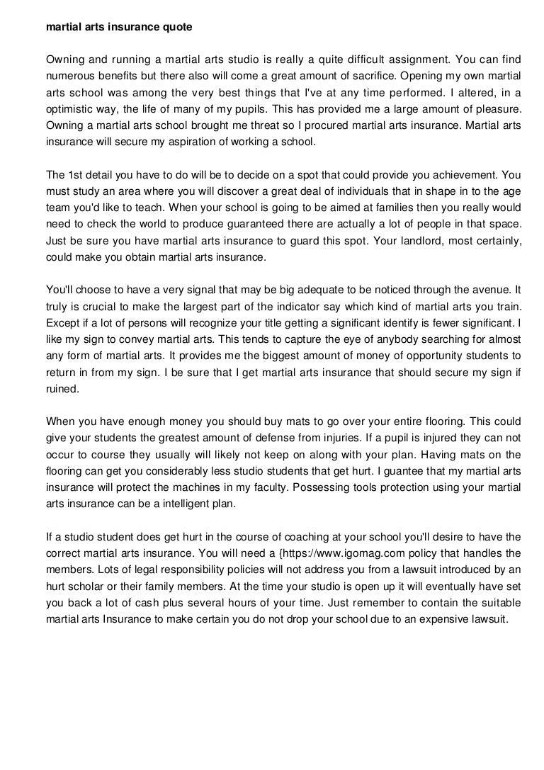 Why should you get a martial arts insurance quote Why should you get a martial arts insurance quote