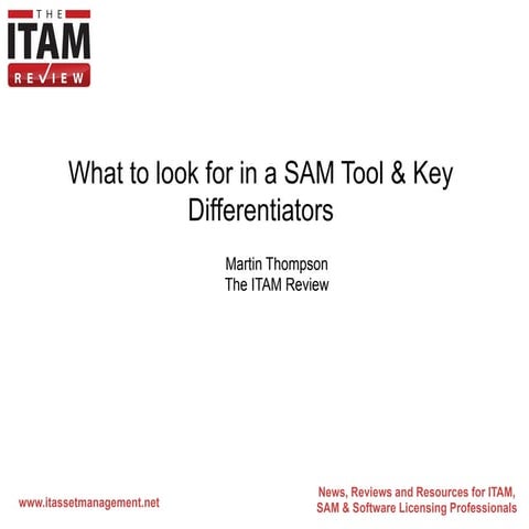 ITAM Tools Day, November 2015 - ITAM Review