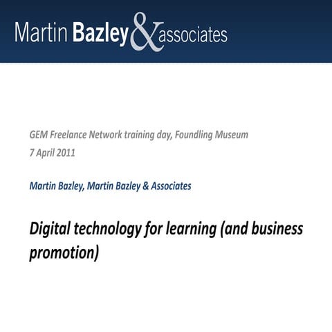 Martin Bazley - using simple technologies with different audiences (reduced f...
