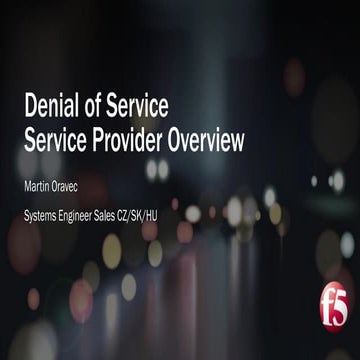 Denial of Service - Service Provider Overview