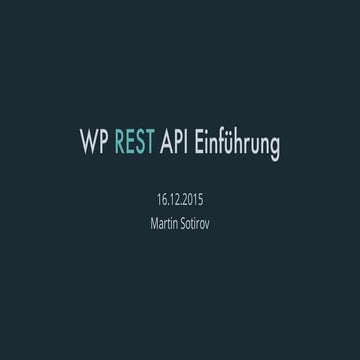 Einführung ins WP REST API