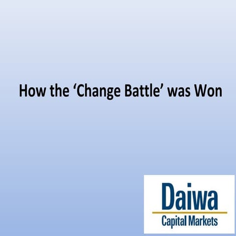 Martin Clarke - “How the ‘Change Battle’ was won”