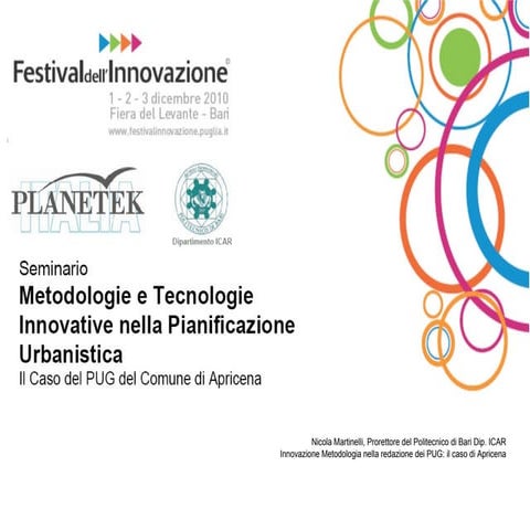 Nicola Martinelli - Politecnico di Bari ICAR - Innovazione Metodologia nella ...
