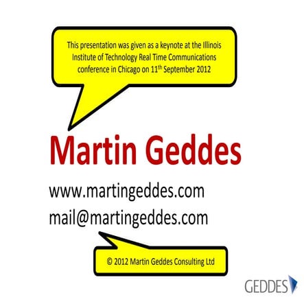 Martin Geddes - Lean Networking