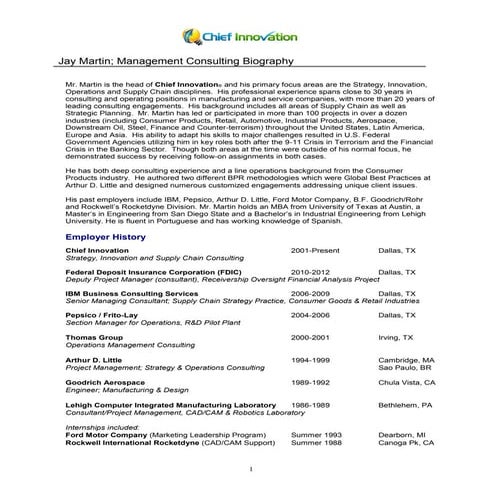 Resume / Full Biography - Jay Martin