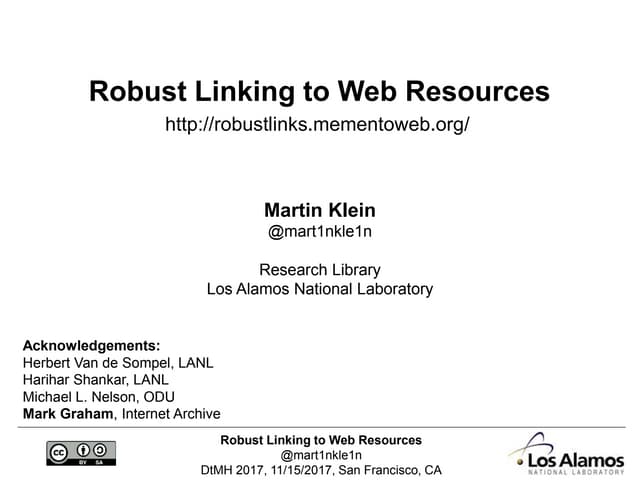 Robust Linking to Web Resources