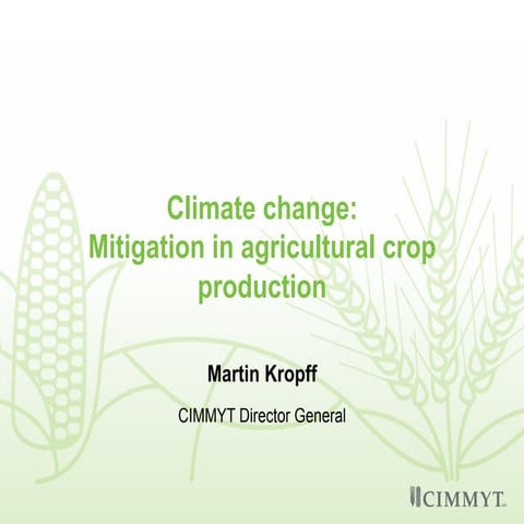 Martin Kropff Climate change mitigation in agricultural crop production Nov 2015