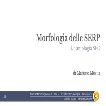 Morfologia delle SERP: un'antologia SEO