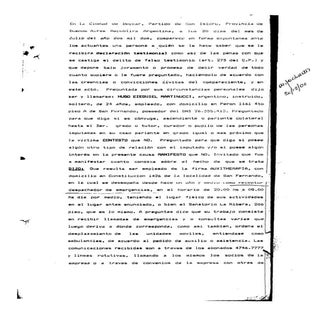 Declaración testimonial de Hugo Mar...