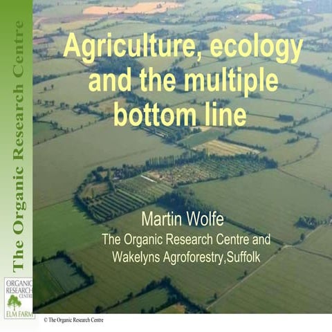 Agriculture, ecology and the multiple bottom line - Martin Wolfe (Organic Research Centre)Martinwolfe wakelyns