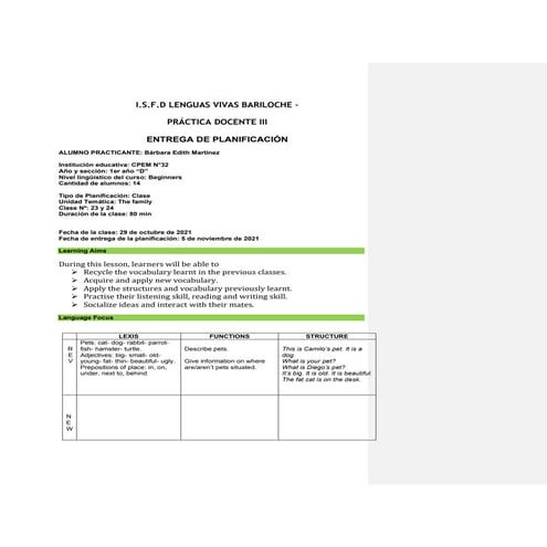 Martínez, bárbara  lesson plan 23 and 24- pca docente iii - pass