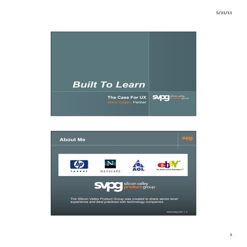 Marty cagan built to learn - ux