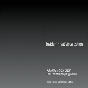 Insider Threat Visualization - HITB 2007, Kuala Lumpur