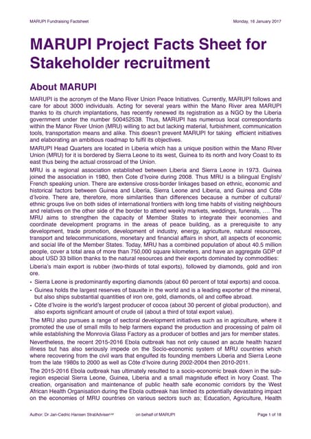 Marupi project facts sheet for stakeholder recruitment | PDF