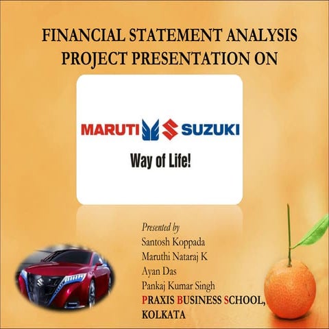 Maruti Suzuki India Ltd Financial Statement Analysis