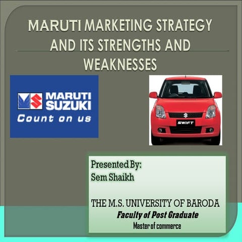 Maruti Suzuki-Marketing Strategy