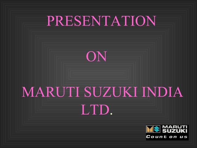 Maruti suzuki ppt